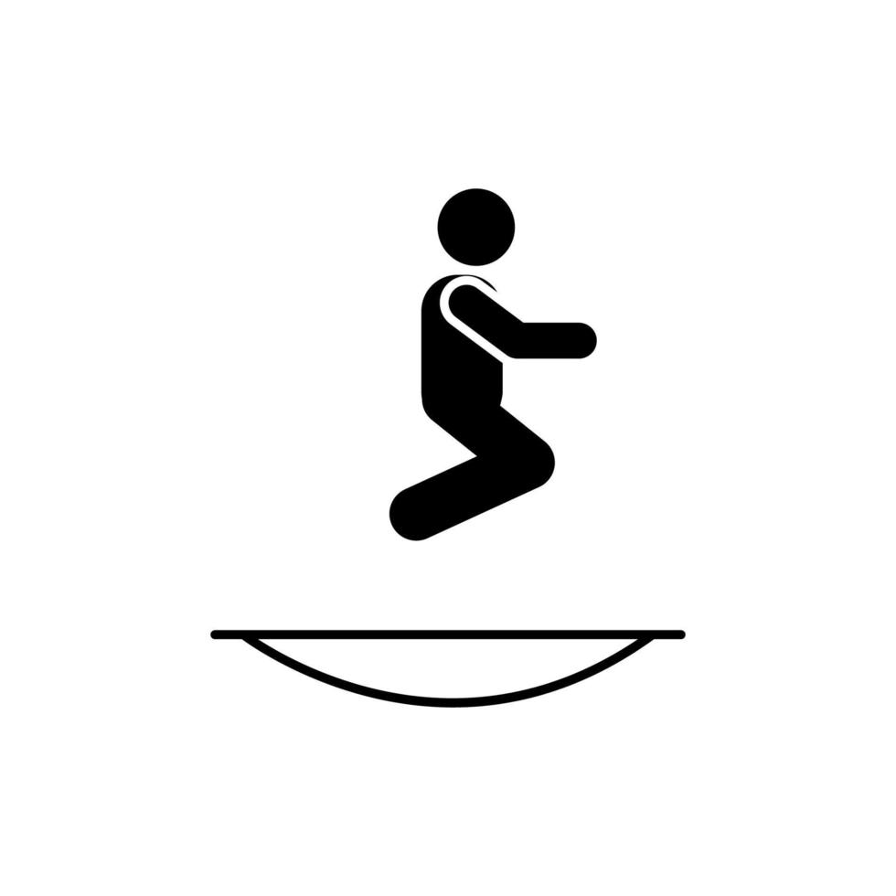 Man trampoline jump vector icon