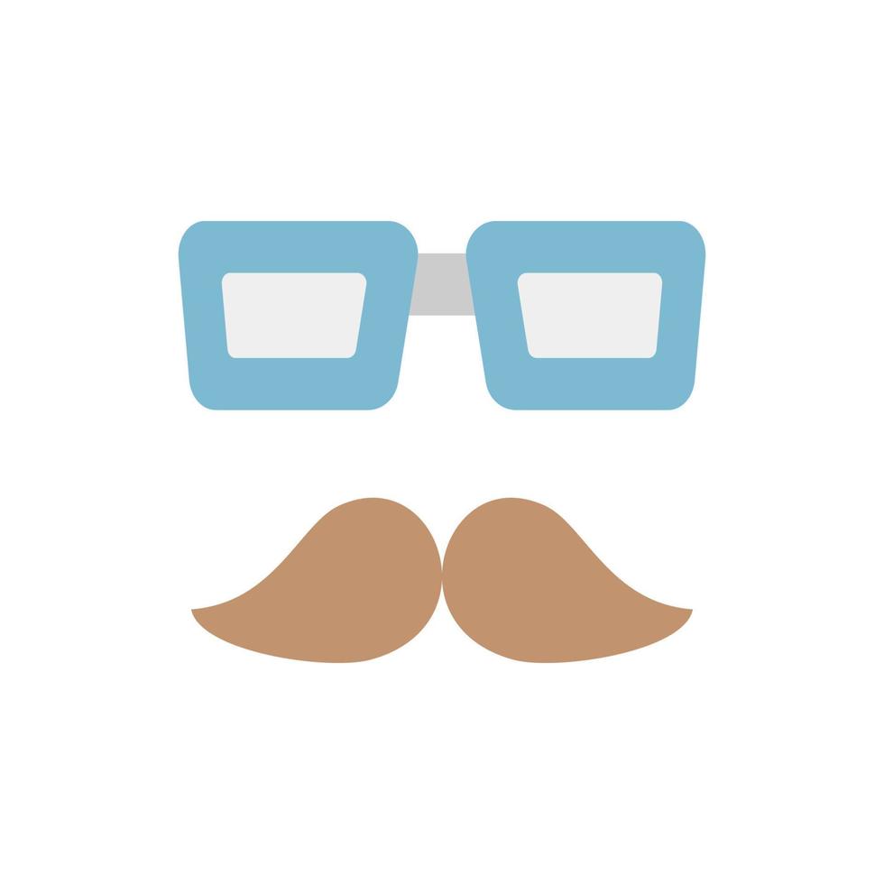 Glasses, mustache vector icon