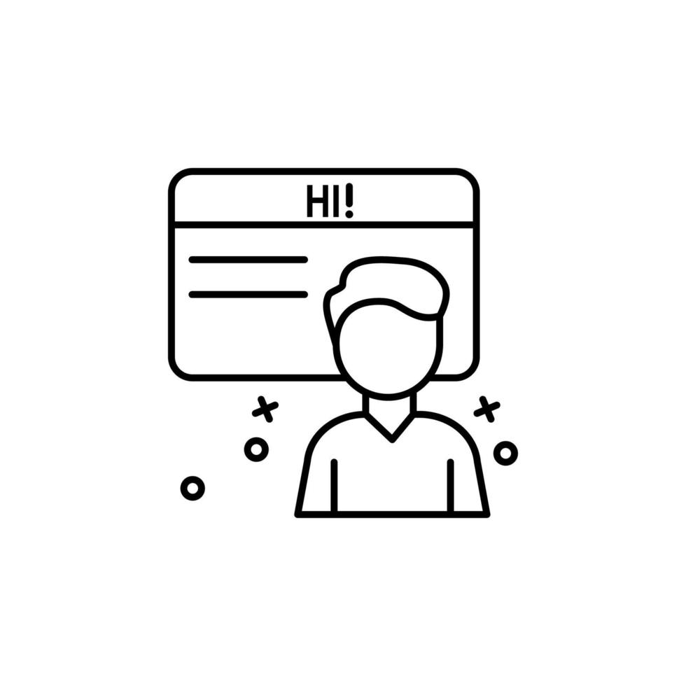 Presentation card businessman vector icon