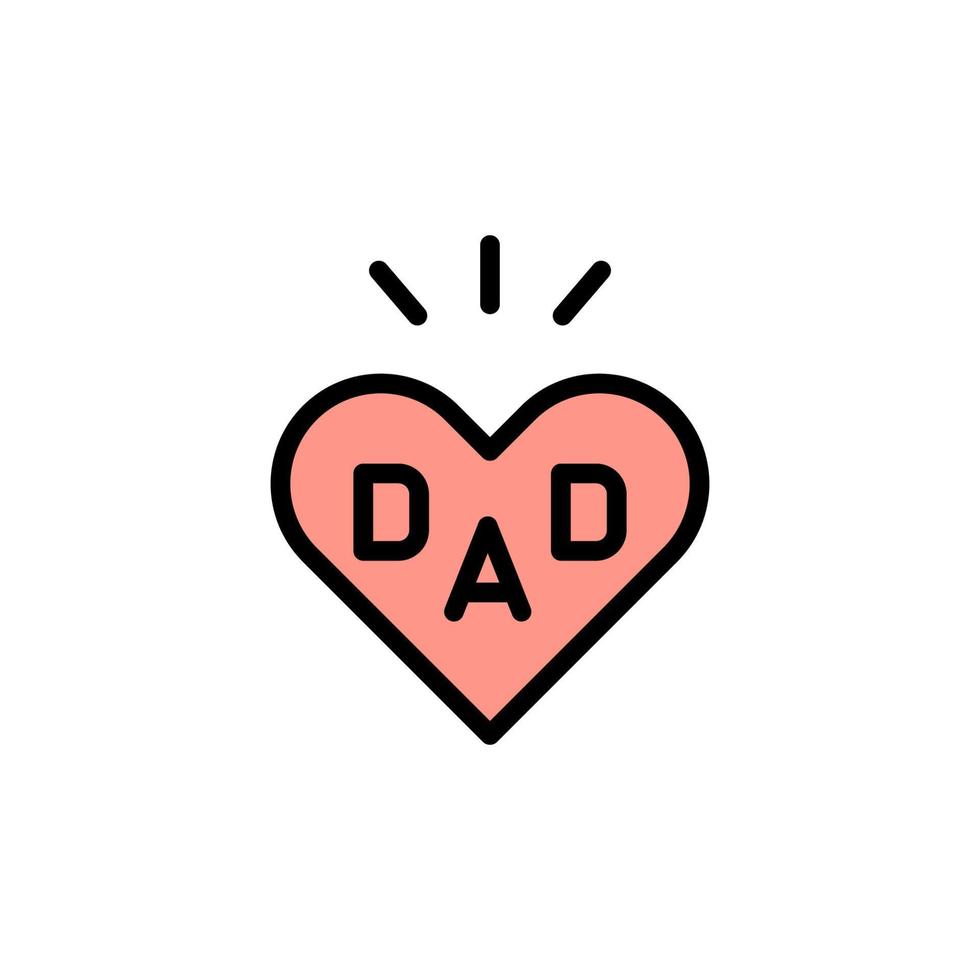 Heart, love, DAD vector icon