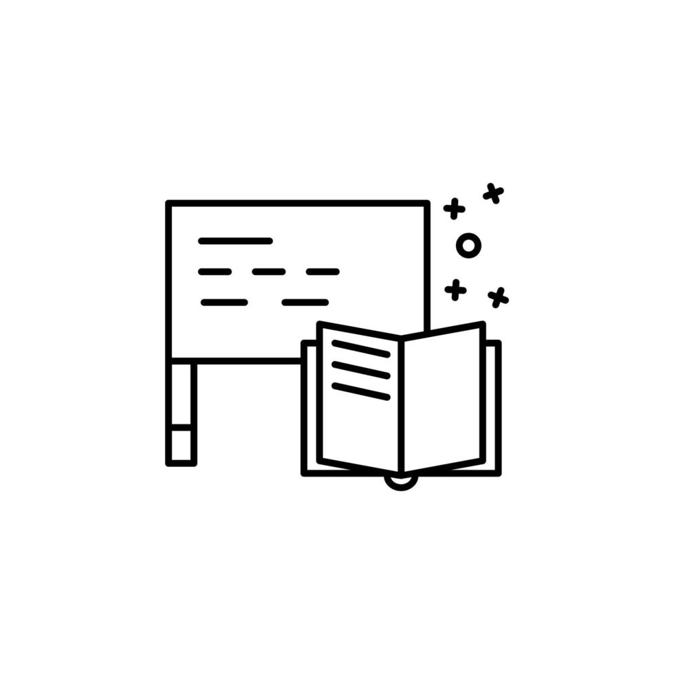 Blackboard book learning vector icon