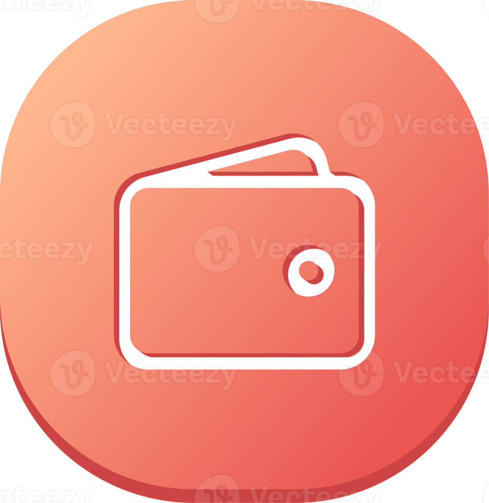 Wallet icon in flat design style. Finance signs illustration. png
