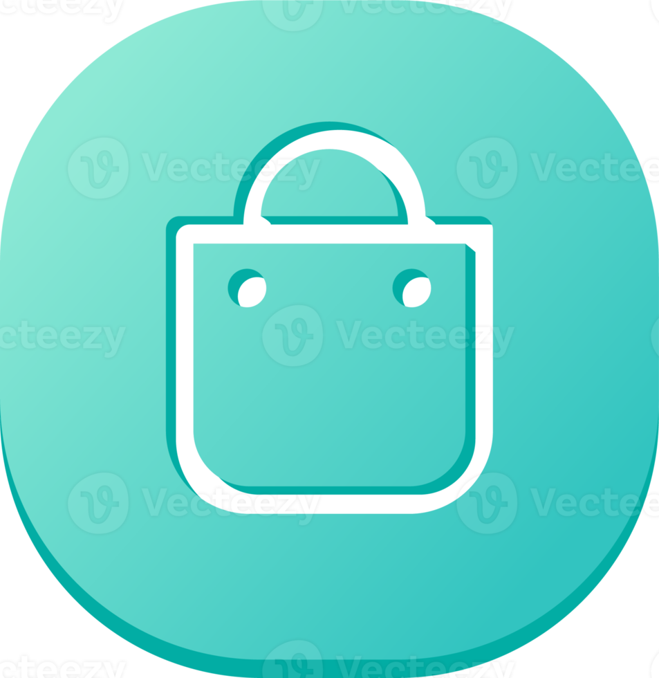 Shoping bag icon in flat design style. Shop bag sign for web or commerce apps interface. png