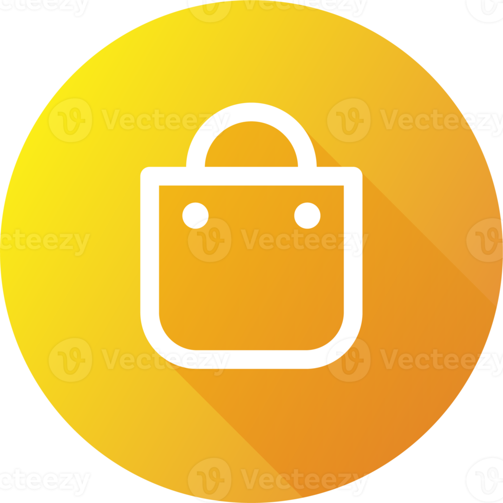 Shoping bag icon in flat design style. Shop bag sign for web or commerce apps interface. png