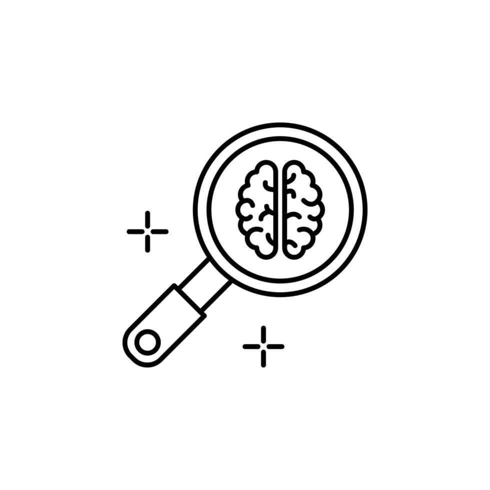 Search brain vector icon