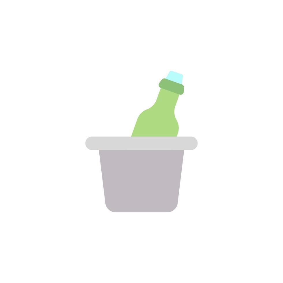 Beer bottle, ice box vector icon