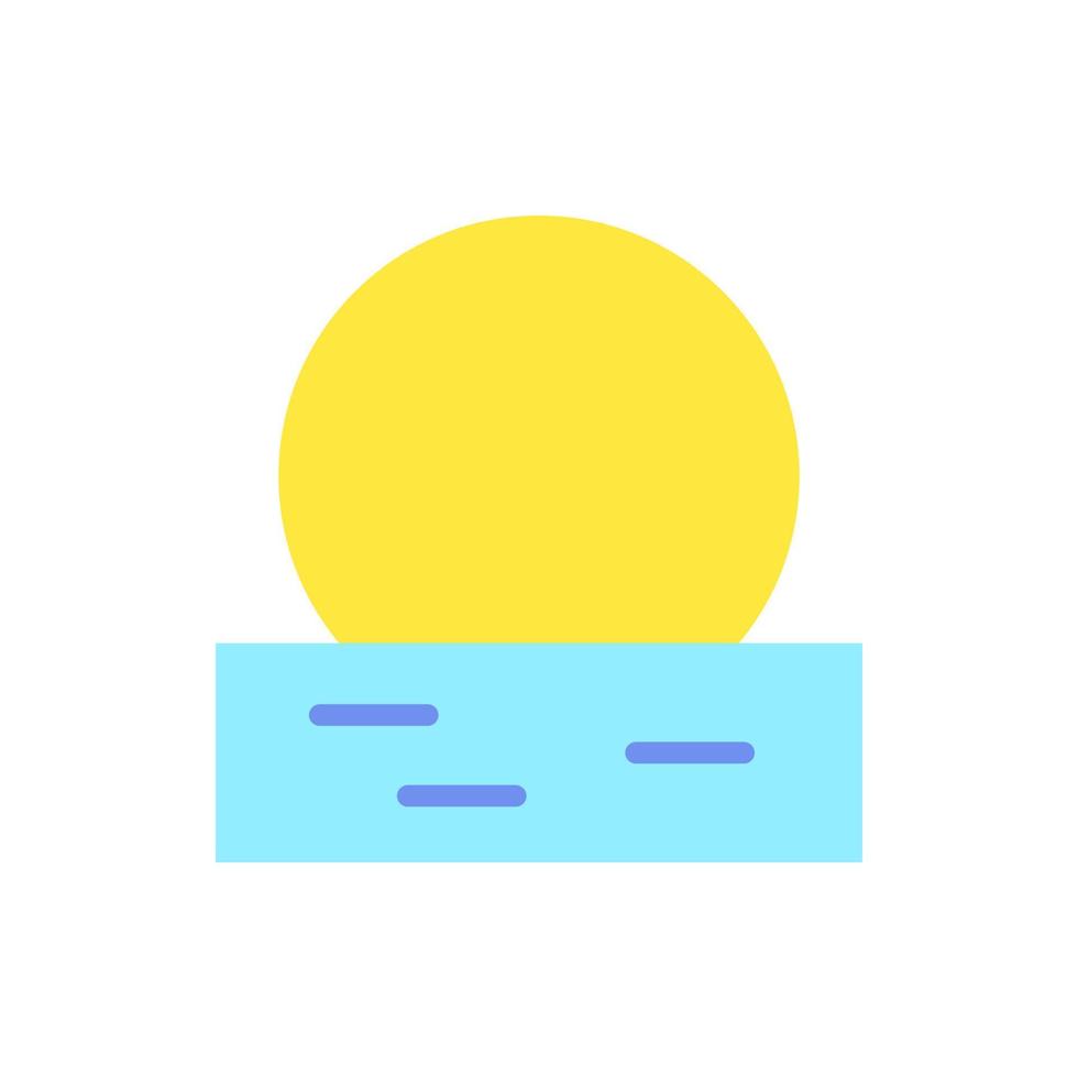 Sea, sun vector icon