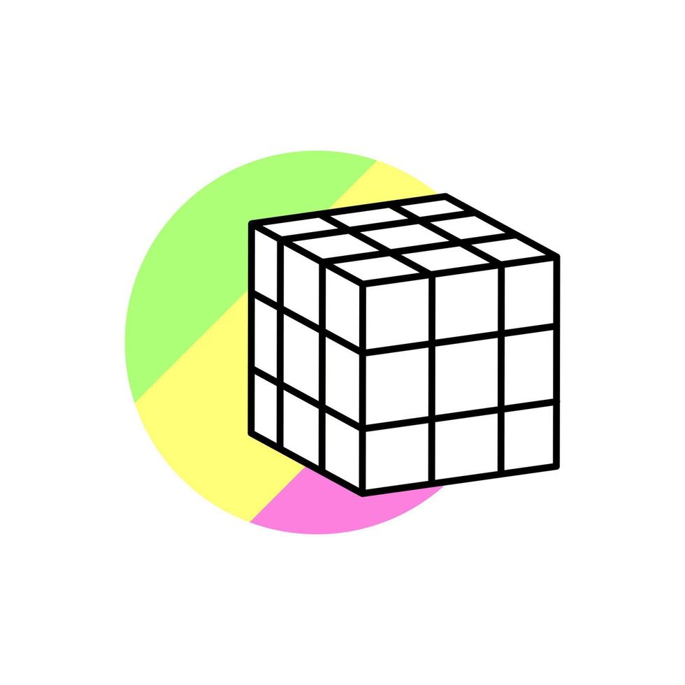cubo juego vector icono