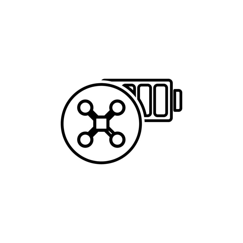 charging a drone field outline vector icon