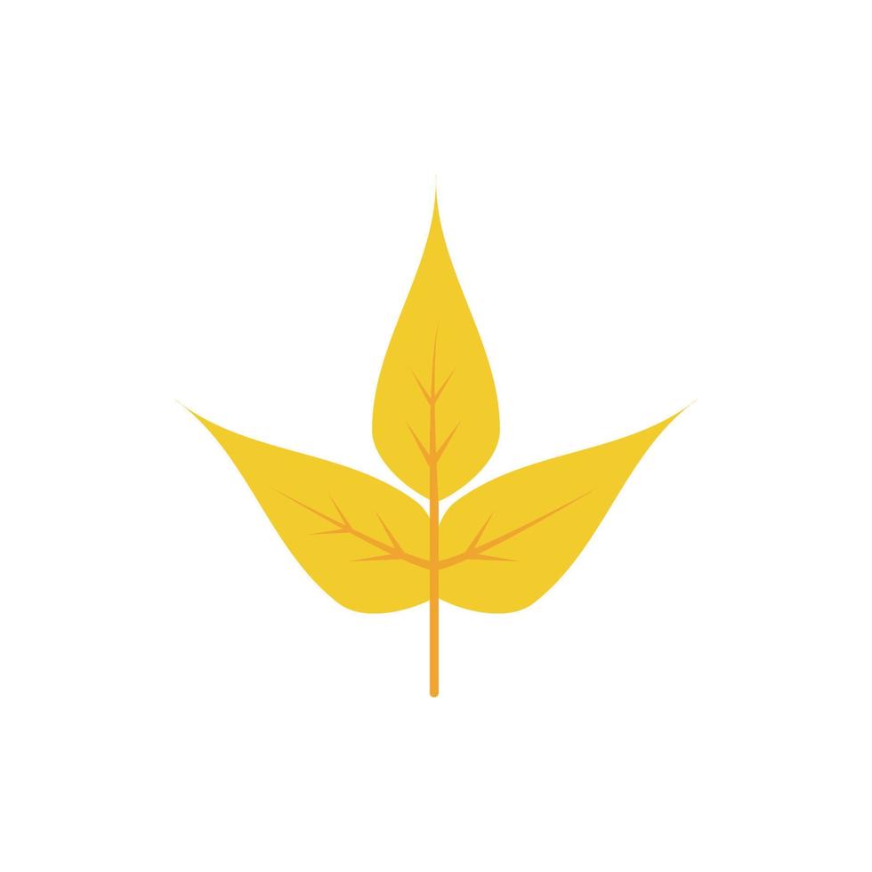 Autumn leave, yellow vector icon