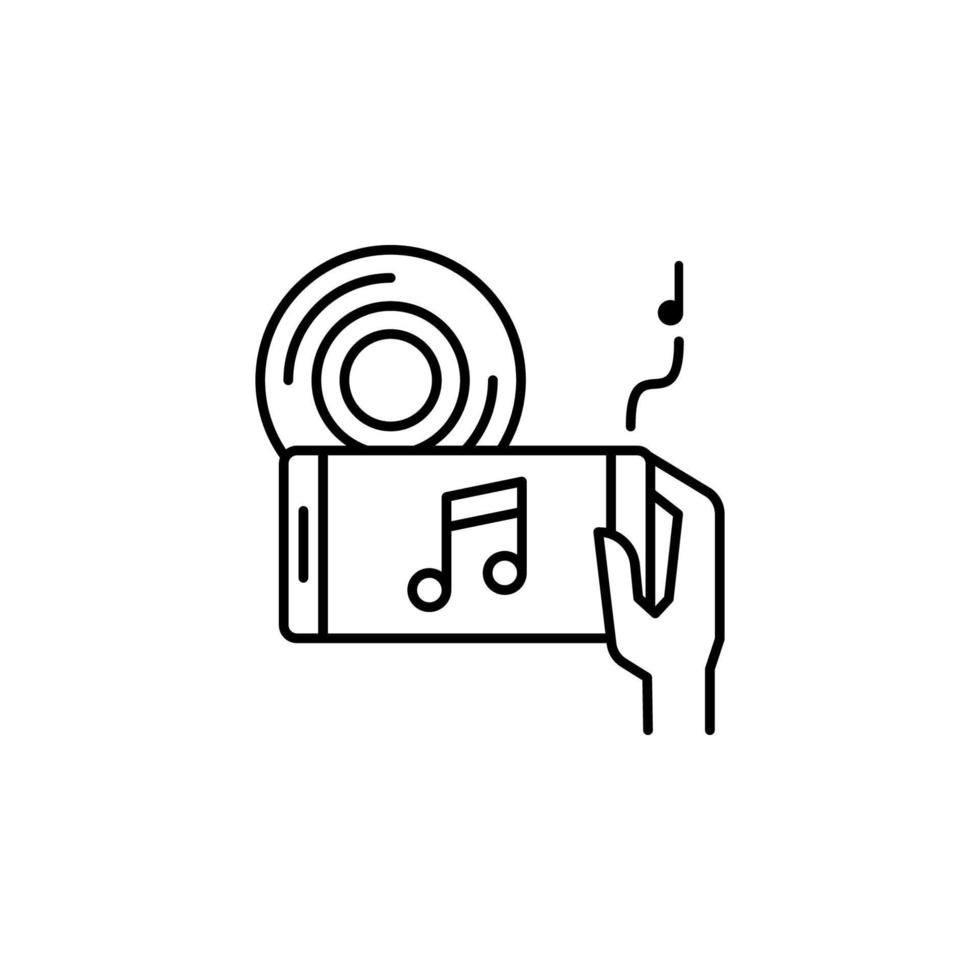 aumentado realidad, tecnología, música vector icono