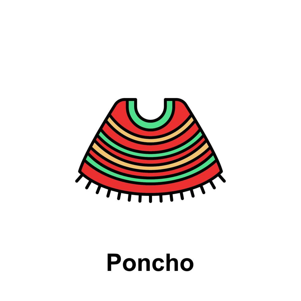 Poncho, dress vector icon