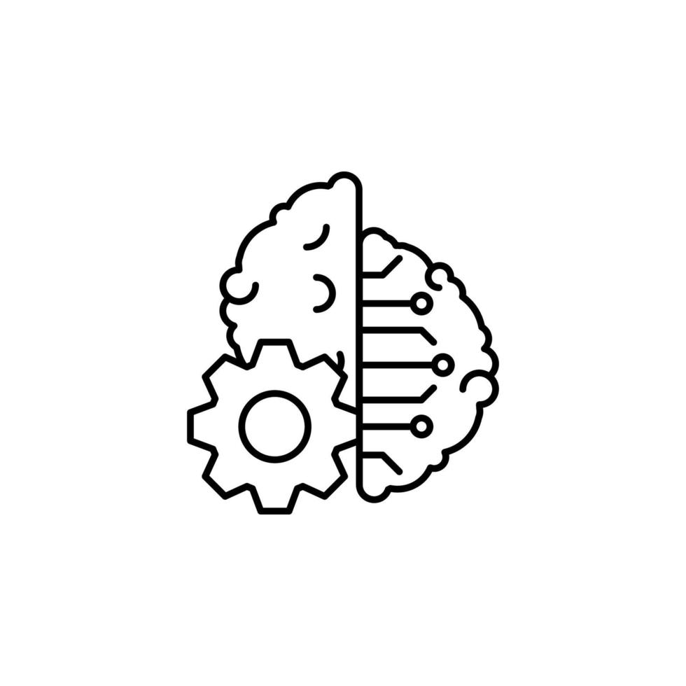 engranaje cerebro lluvia de ideas vector icono