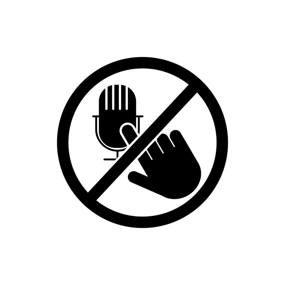 touch microphone vector icon