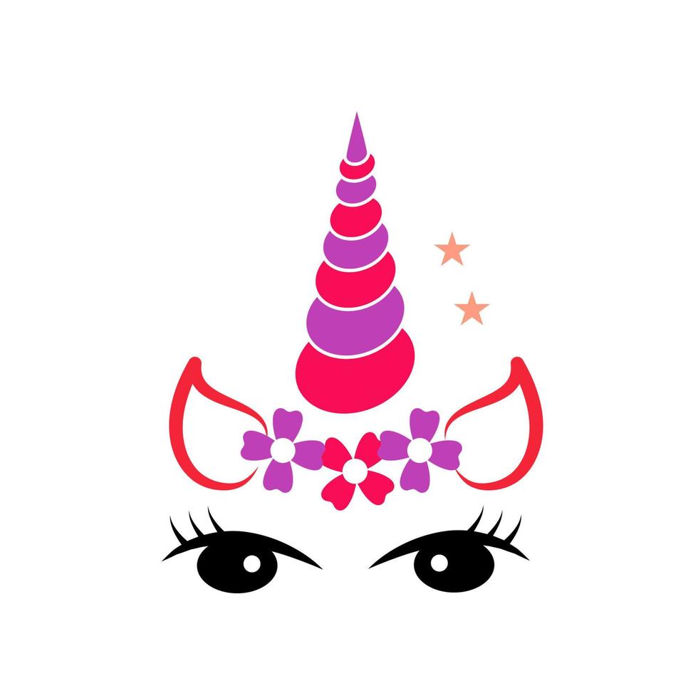 Cute unicorn face vector icon