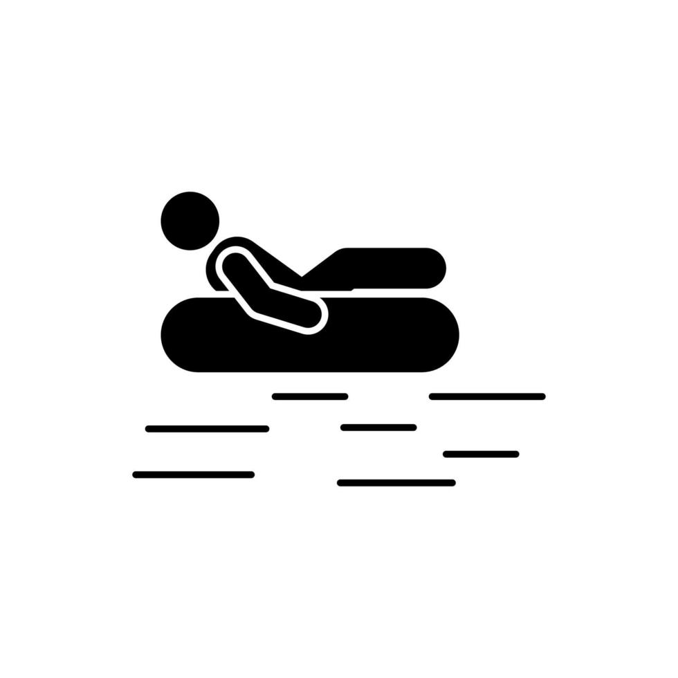 Man adventure rafting canoe vector icon