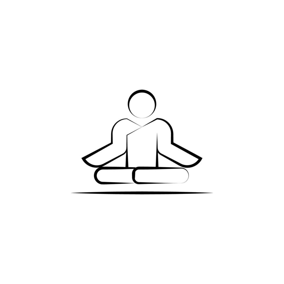 Meditate, human vector icon