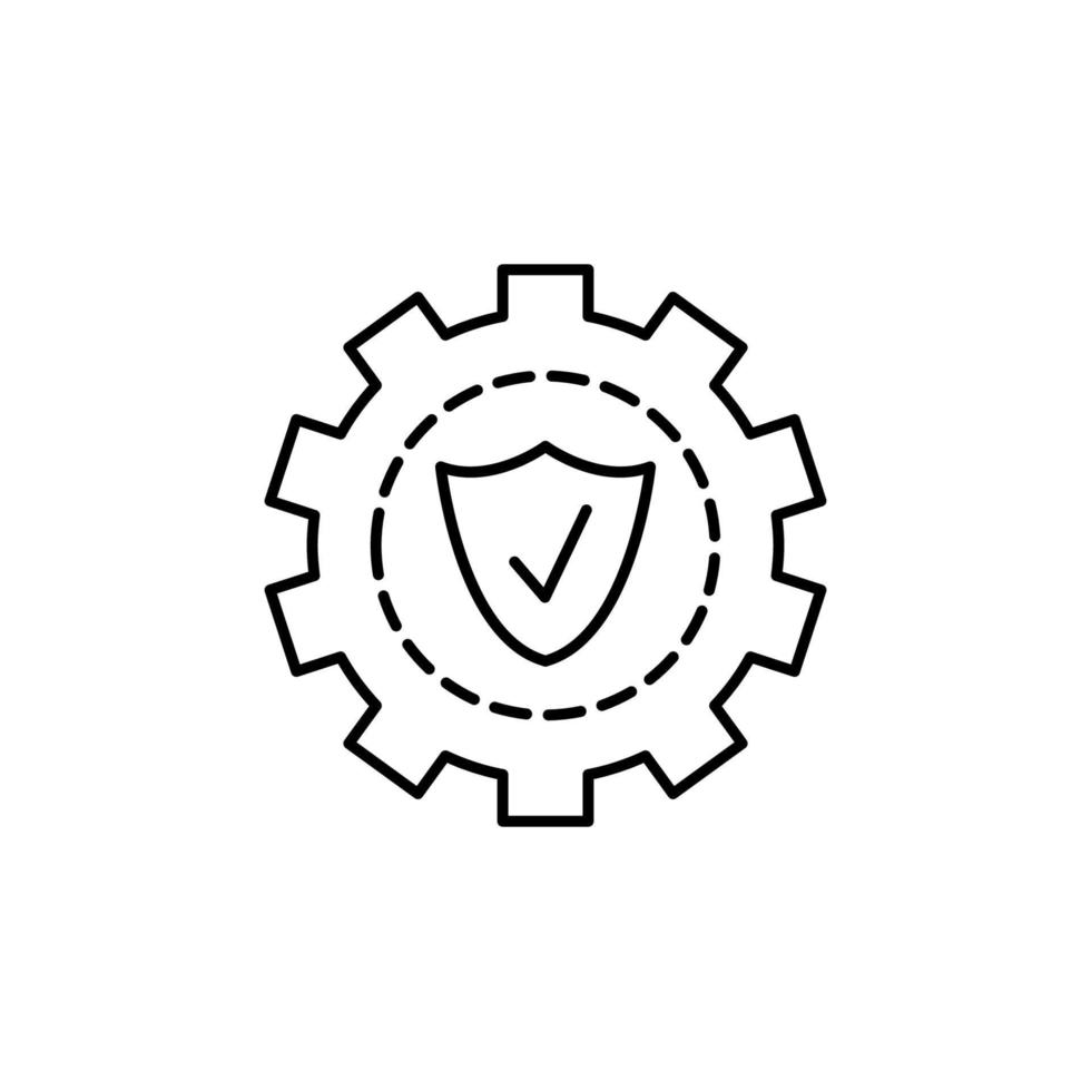 Gear, shield, safety vector icon