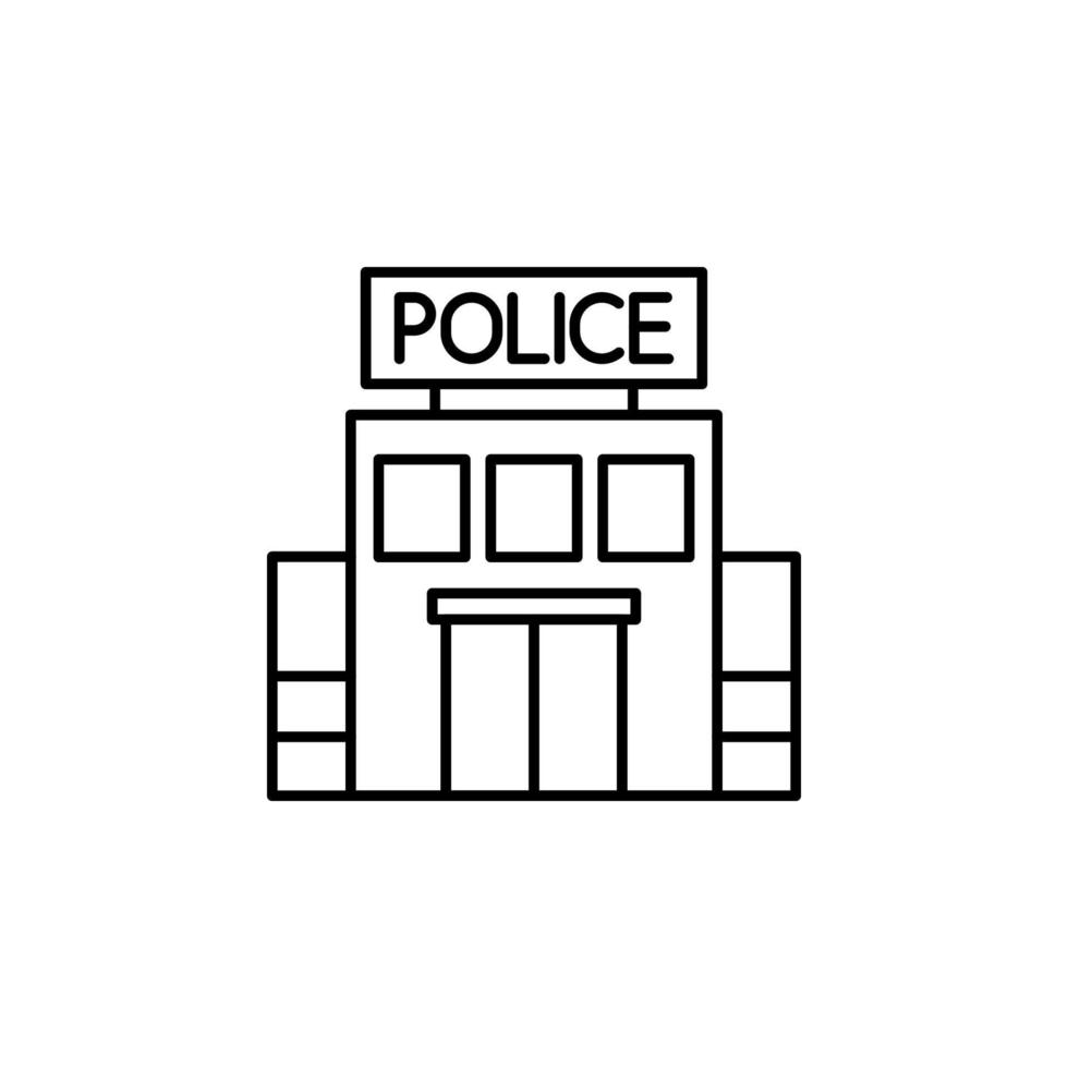 Police station, building vector icon