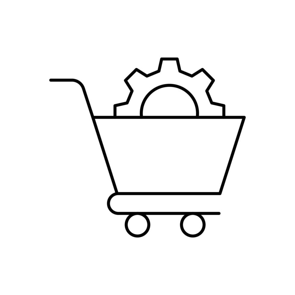 Shopping cart, gear, SEO vector icon