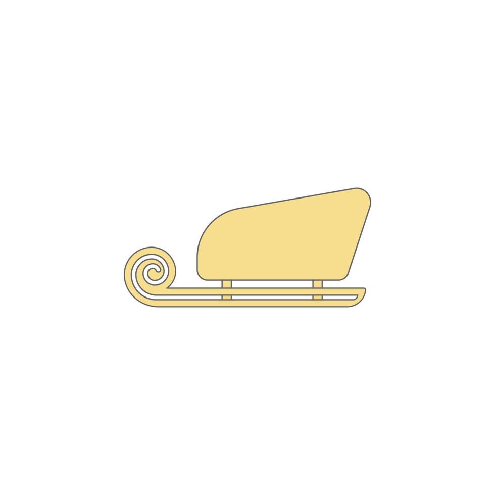 Santa Claus sleigh colored vector icon