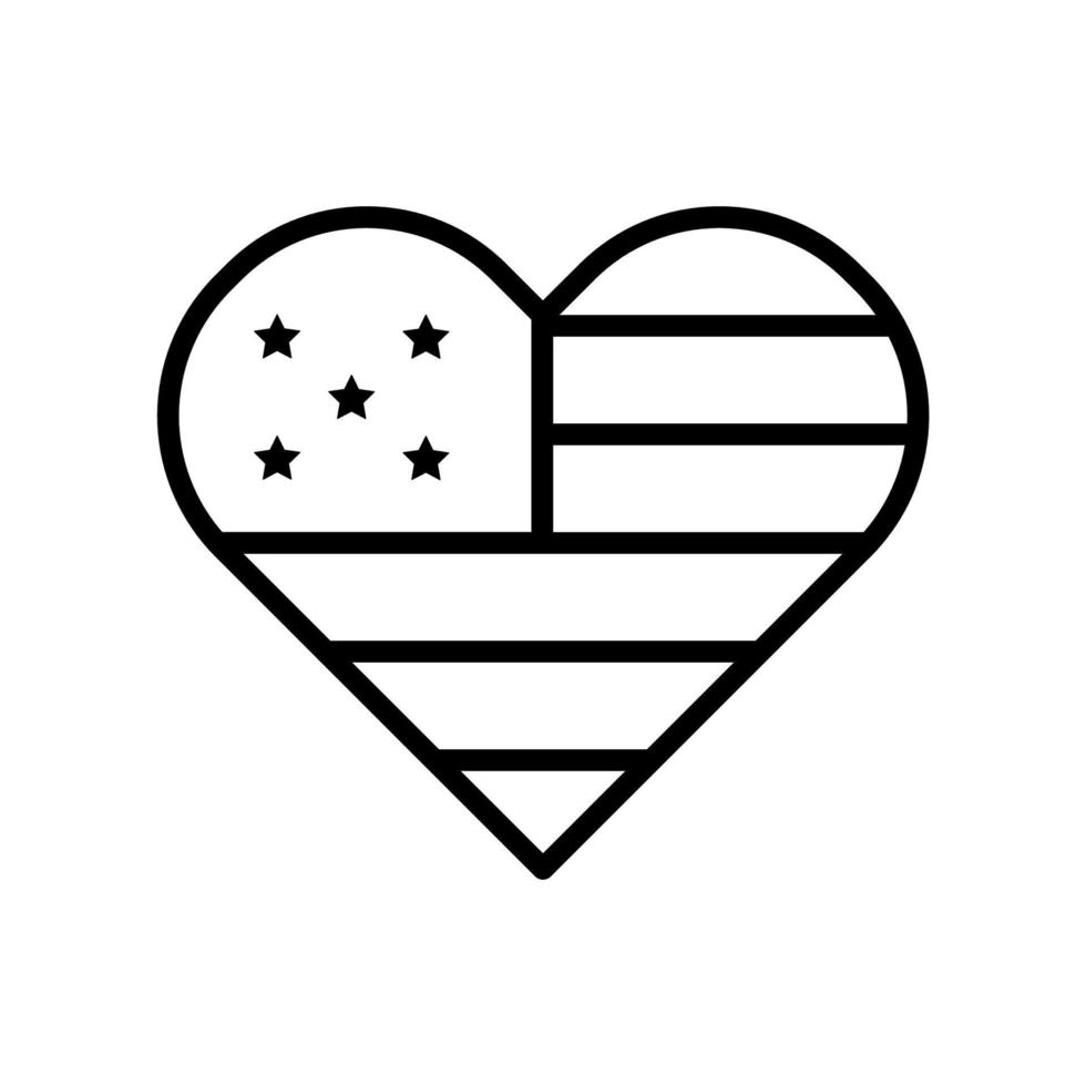 Love heart USA vector icon