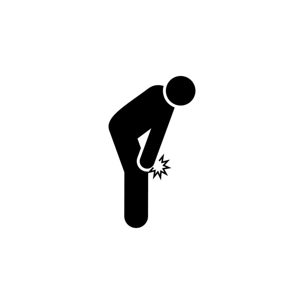 Man, fall, leg, cramp vector icon