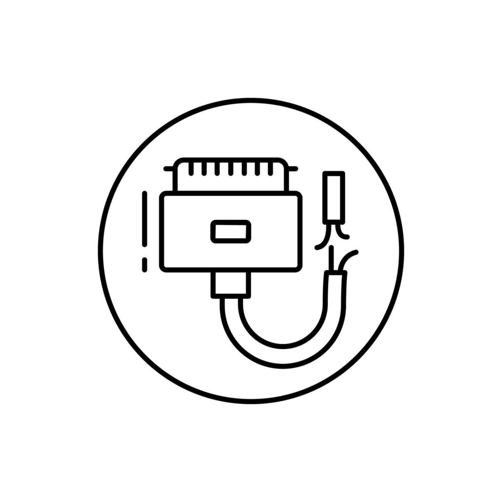 Broken cable, connector vector icon