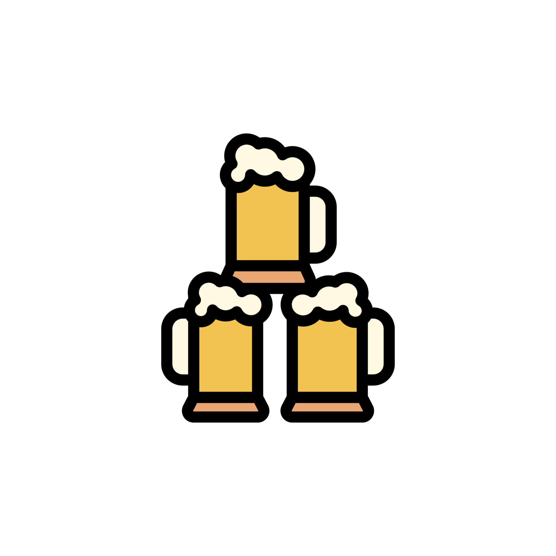 Beer steins vector icon 22579090 Vector Art at Vecteezy