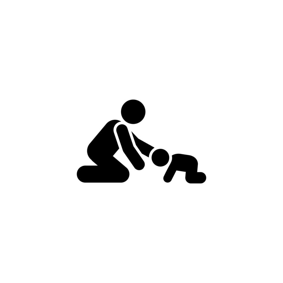 Father, baby, crying vector icon