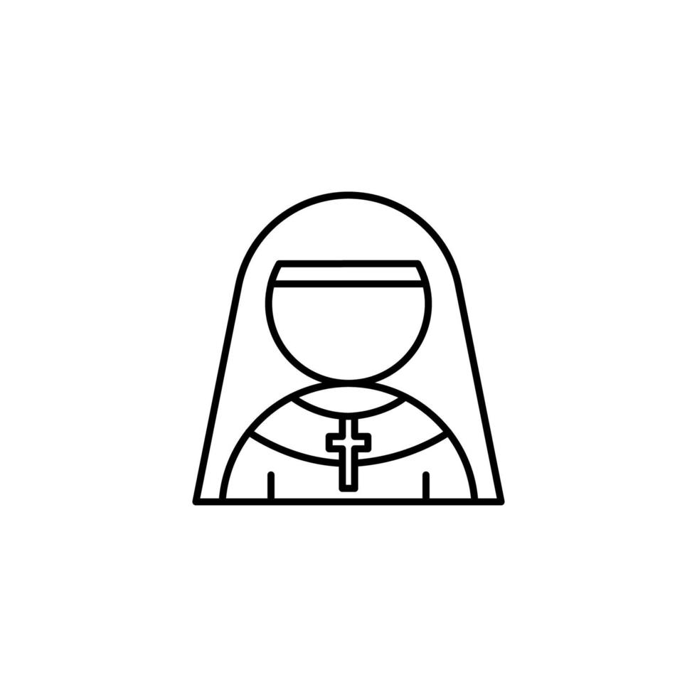 monja cristiandad vector icono