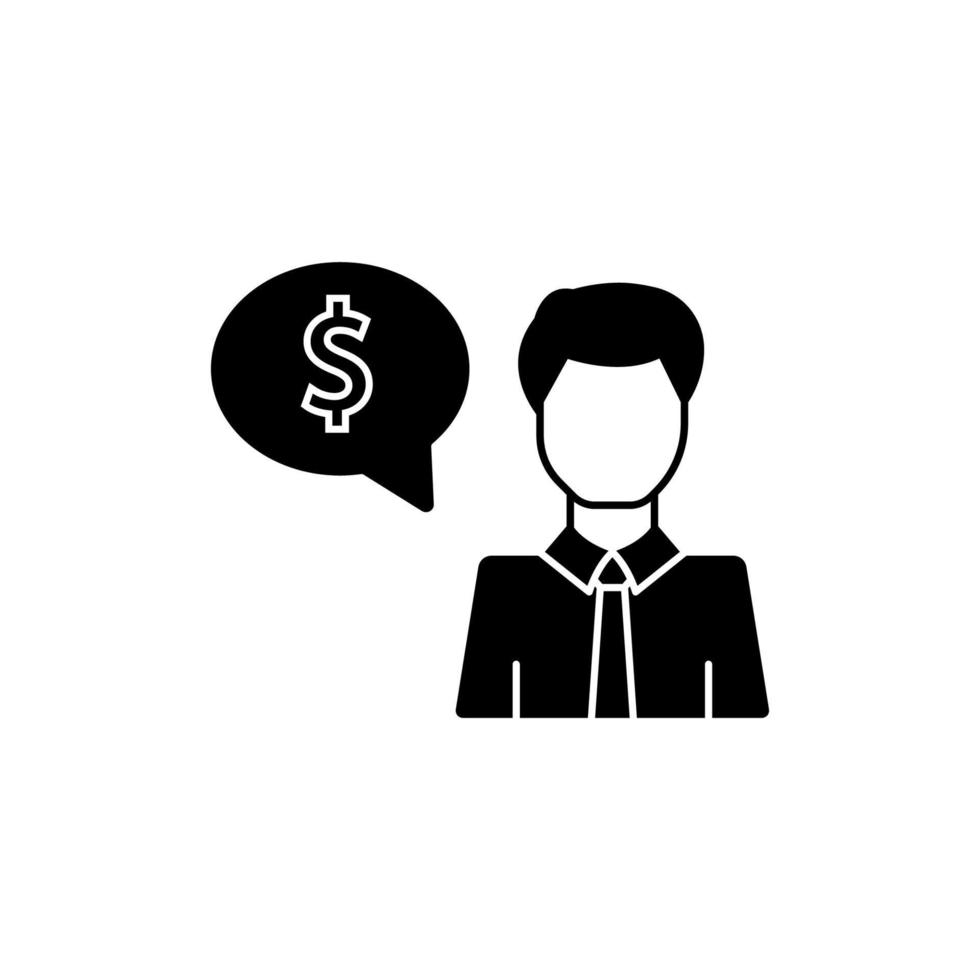 Dollar man work vector icon