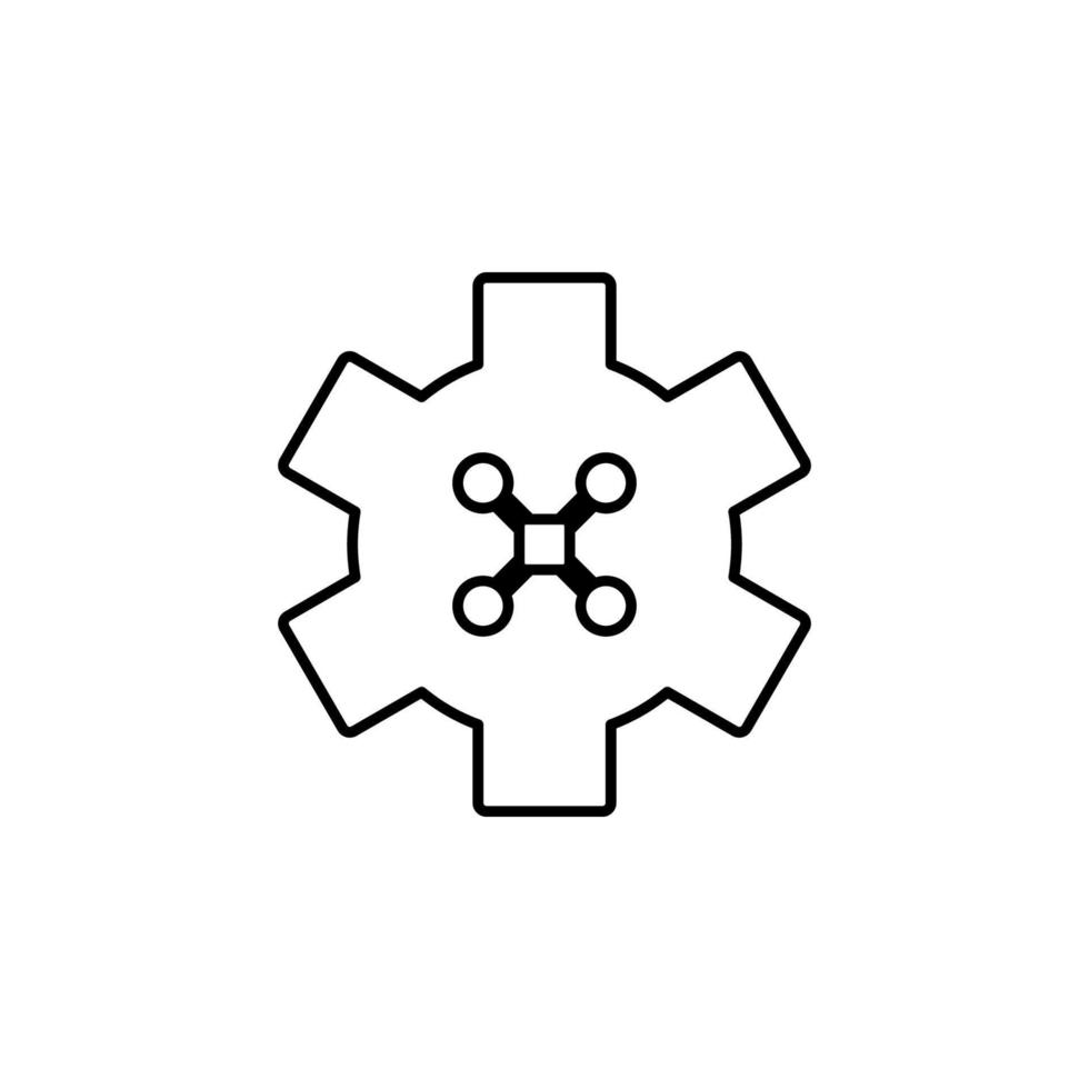 control of drones field outline vector icon