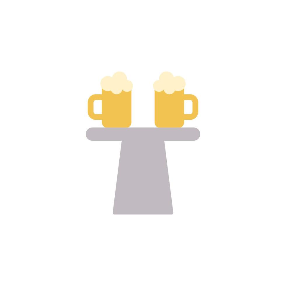 Bar table, beer vector icon