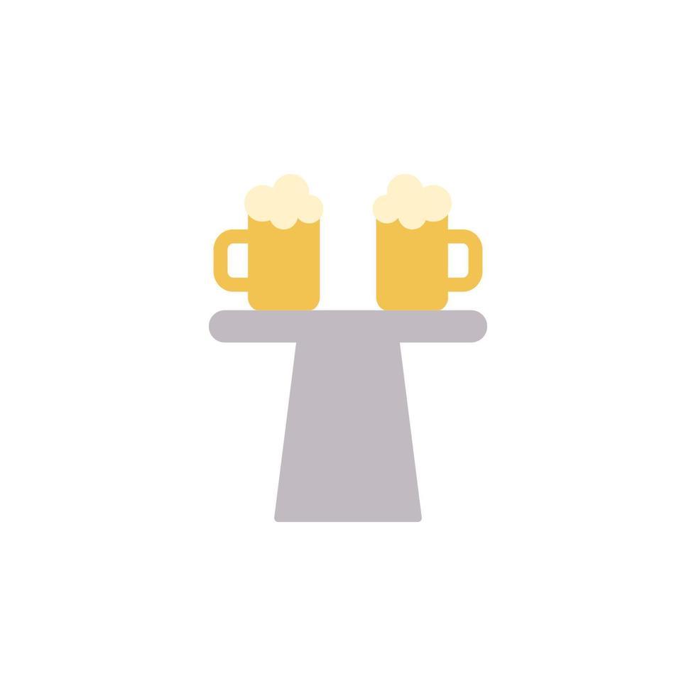 Bar table, beer vector icon