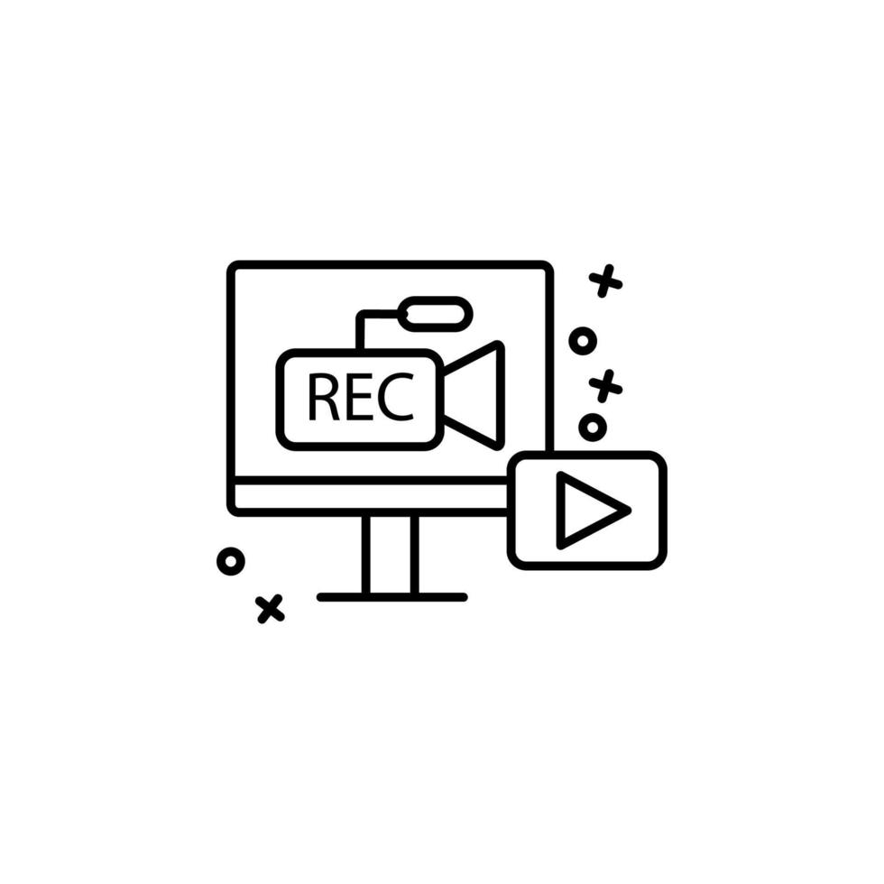 Recording monitor camera rec vector icon