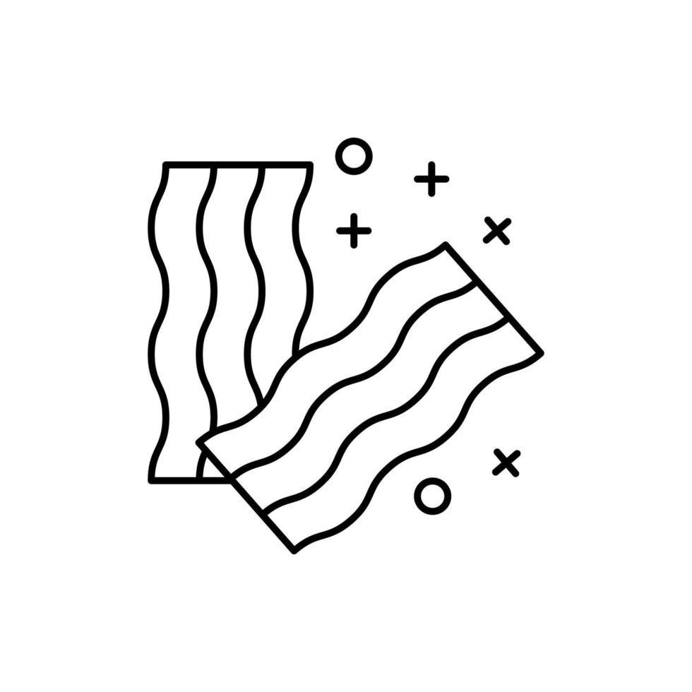Bacon grill meat vector icon