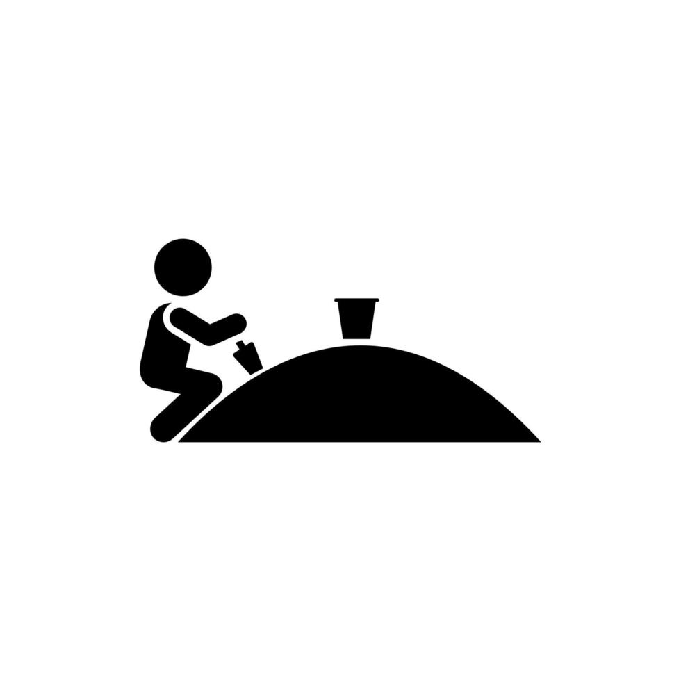 Sand, play, game, boy vector icon