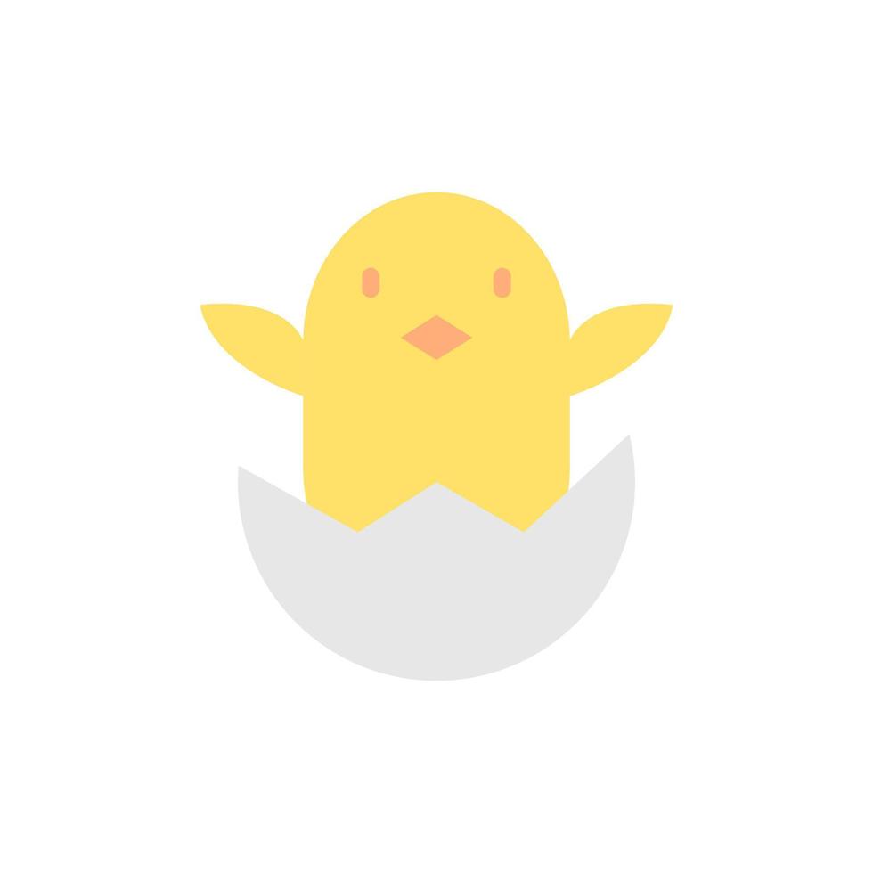 Egg chick color vector icon