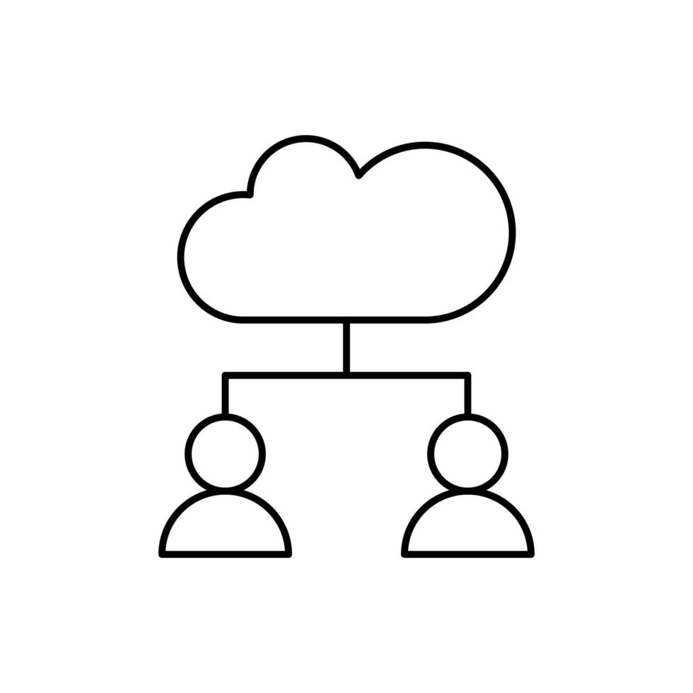 Cloud computing, users, SEO vector icon