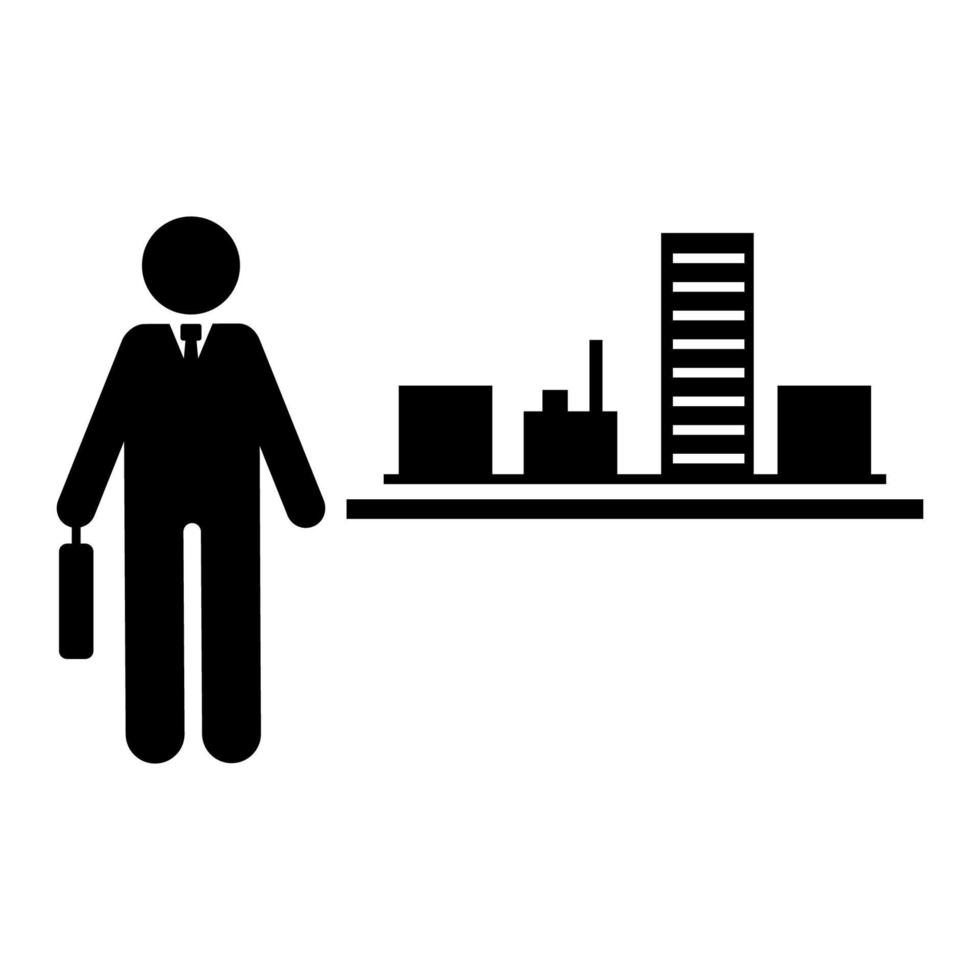 Businessman building worker vector icon