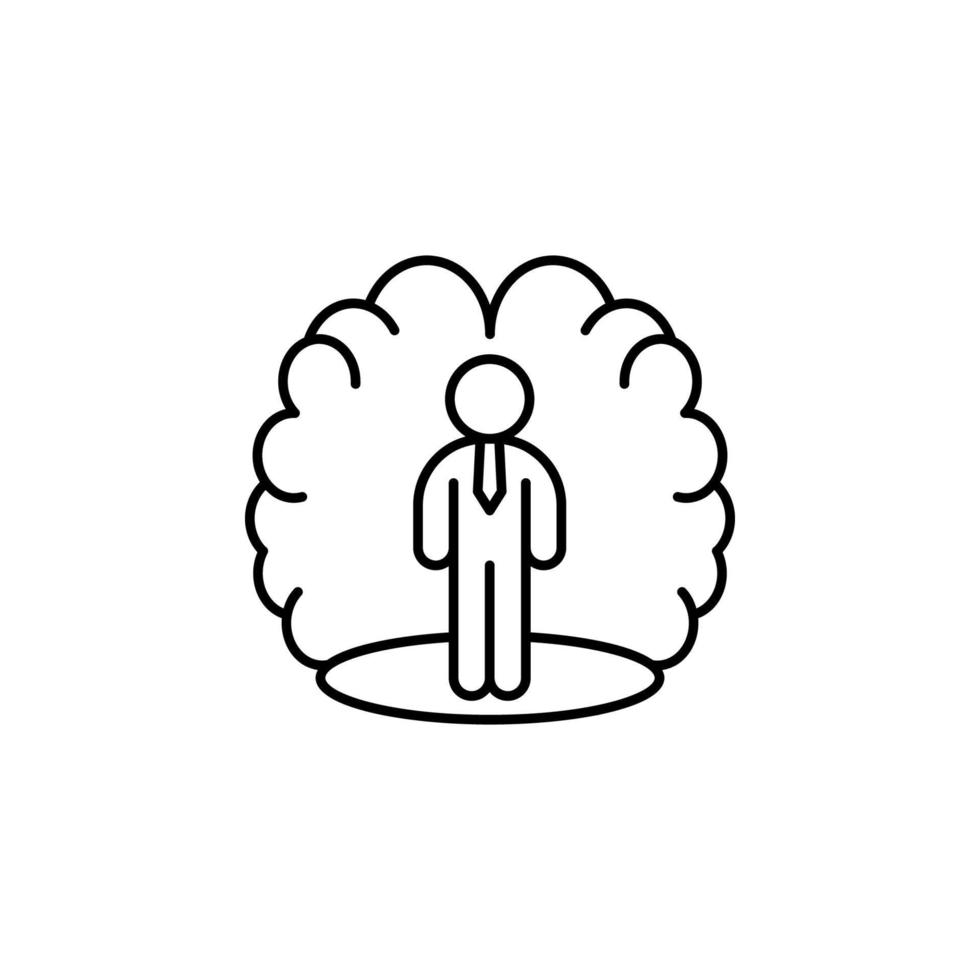 Psychology mindset brain confident vector icon