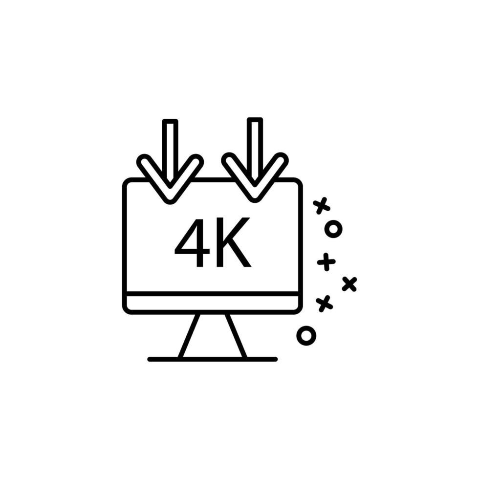 4k monitor streaming vector icon