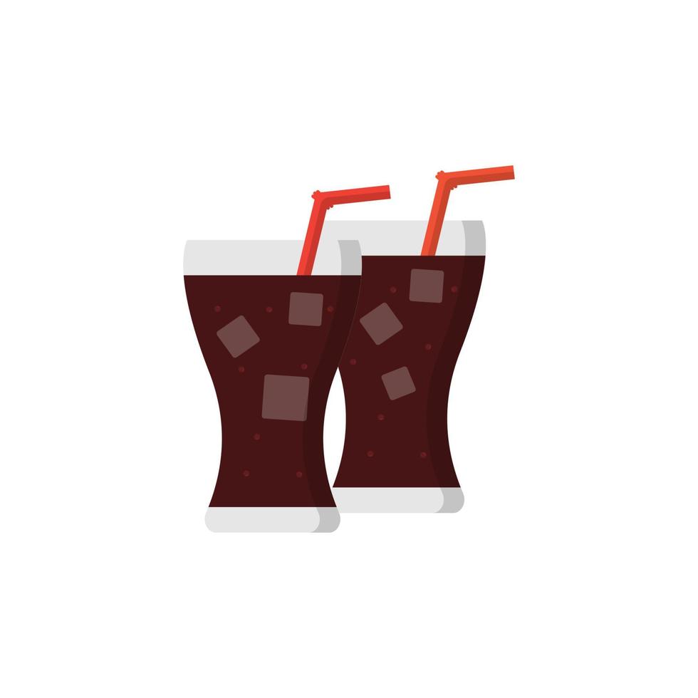 soda bebida lentes color vector icono