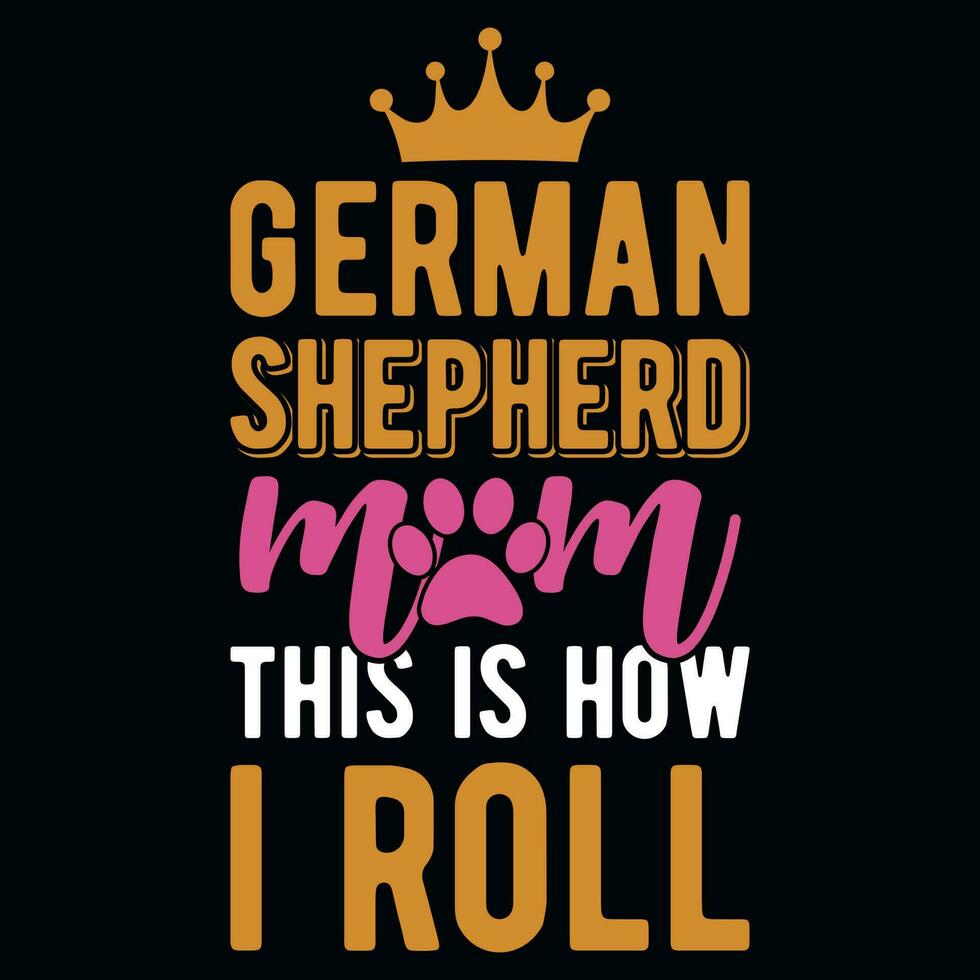 German shepherd tshirt design vector
