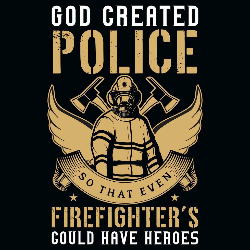 Firefighter tshirt design vector