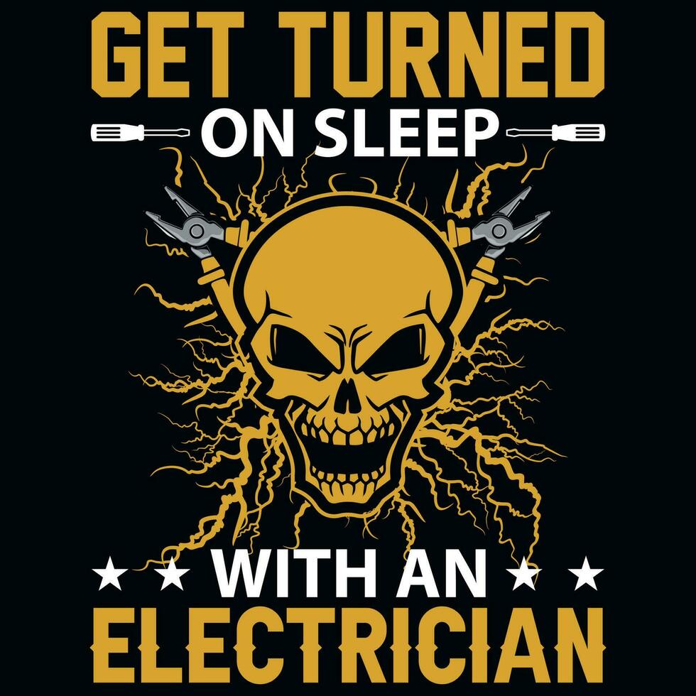 Electrician tshirt design vector