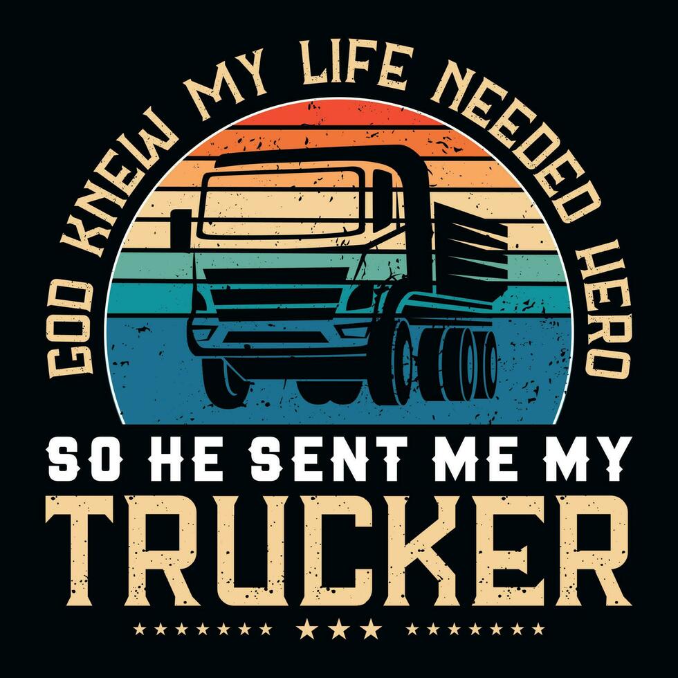 Trucker vintages tshirt design vector