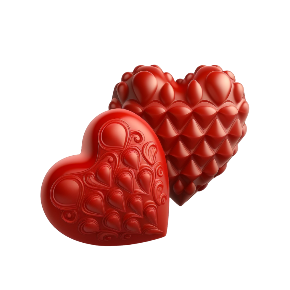 Valentines Day 3d Hearts with transparent background png