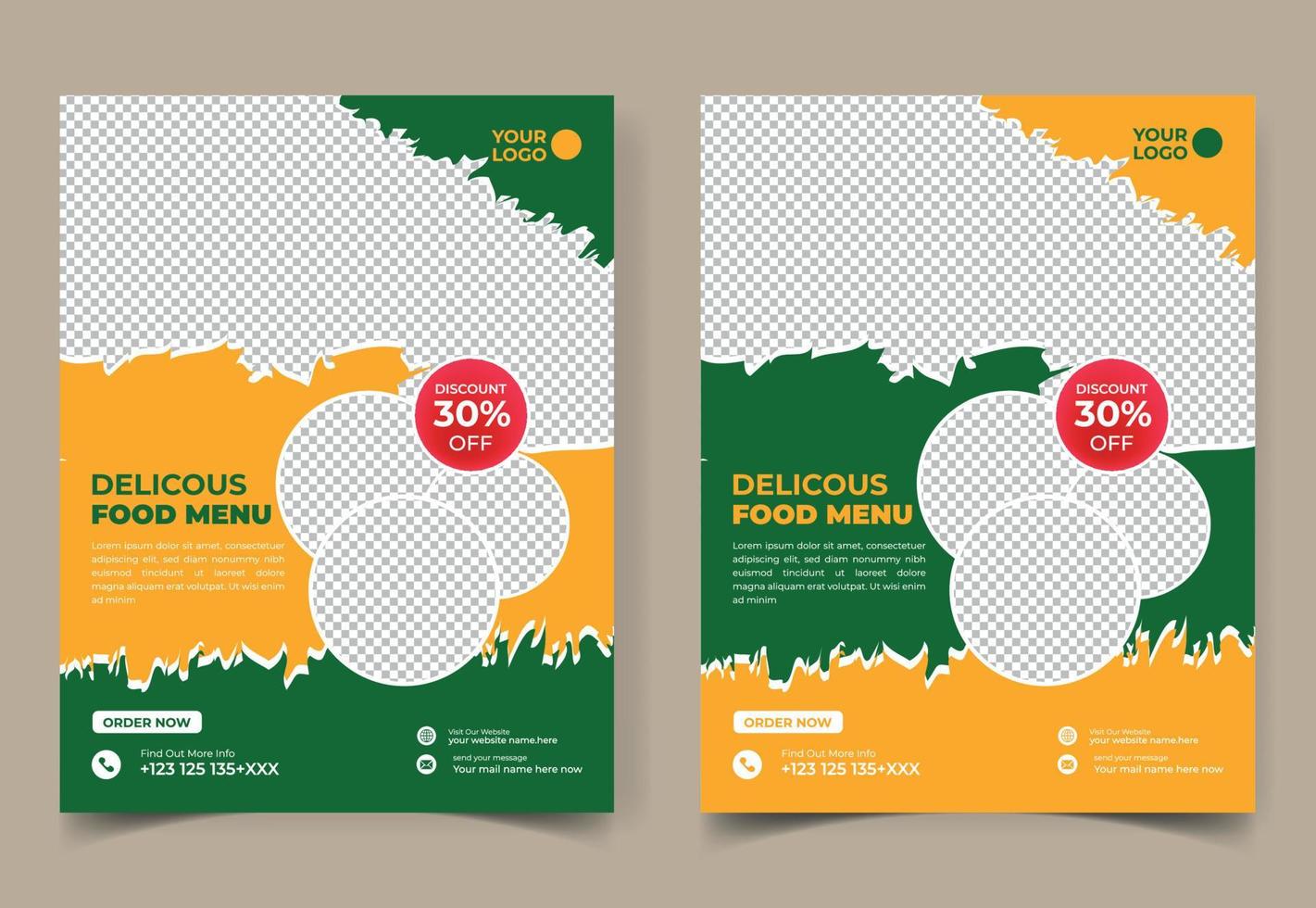 Fast Food Flyer Design Template cooking, cafe and restaurant menu, food ordering, junk food. Vector illustration for banner, poster, flyer, cover, menu, brochure